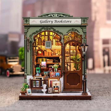 MINIATURE HOUSE - DIY- Gallery Bookstore - 246pc + LED Light