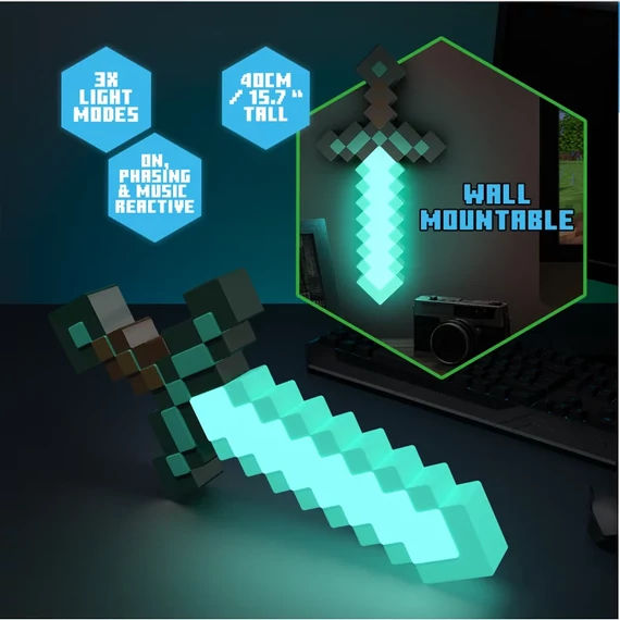 MINECRAFT - Diamond Sword - Lámpa 40cm