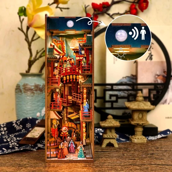 BOOK NOOK KIT - DIY- The banquet of Tang Dynasty - 260pcs + LED Light
