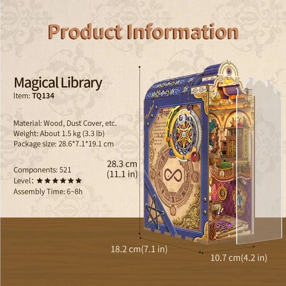 BOOK NOOK KIT - DIY- Magical library - 521db + LED Light