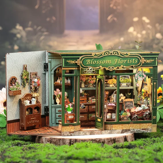 MINIATURE HOUSE - DIY - Blossom Florist - 265pc + LED Light
