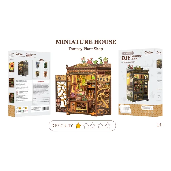 MINIATURE HOUSE - DIY - Fantasy Plant Shop - 146db + LED Light