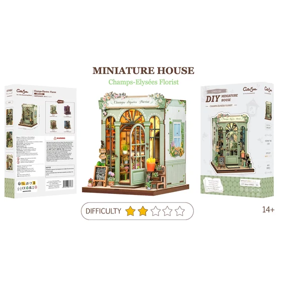 MINIATURE HOUSE - DIY - Champs-Elysées Florist - 199pc + LED Light